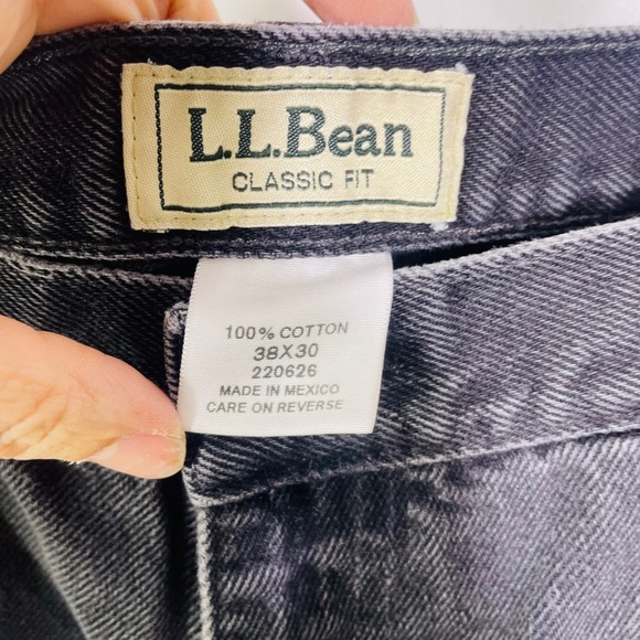 Vtg L.L. Bean Classic Fit Jeans Men's 38x30 Black Preppy Outdoors - Picture 6 of 11